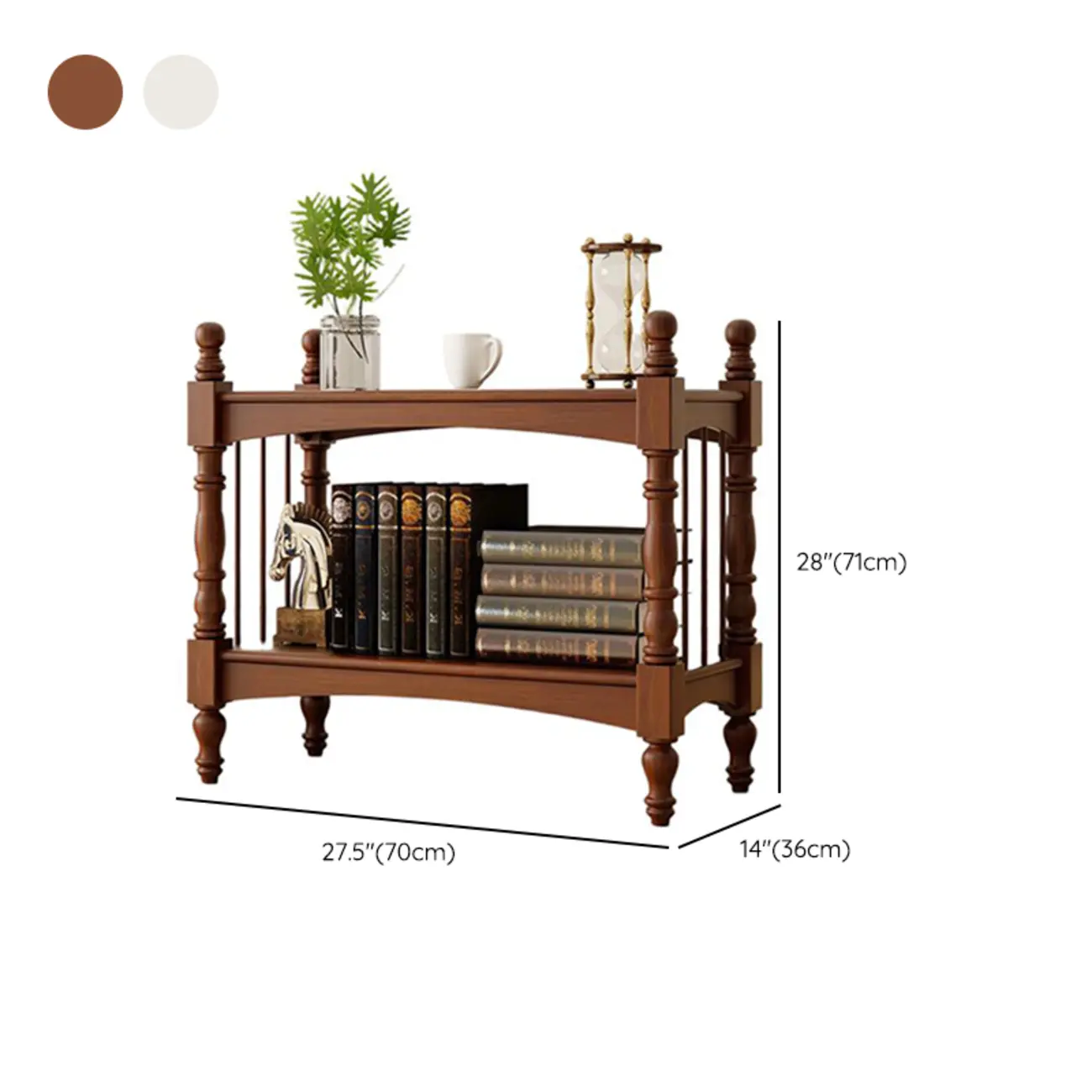 Traditional Brown Wooden Etagere Open 5-Shelf Bookcase #size | homeyfad