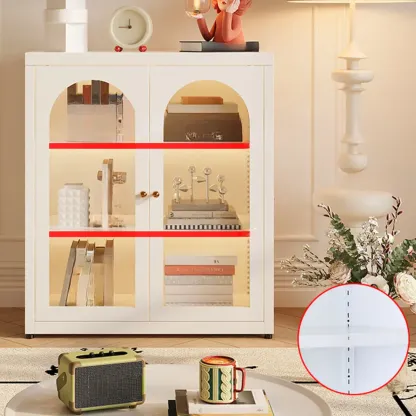 Standard Metal Black Closed Back Bookcase with Doors Image - 8