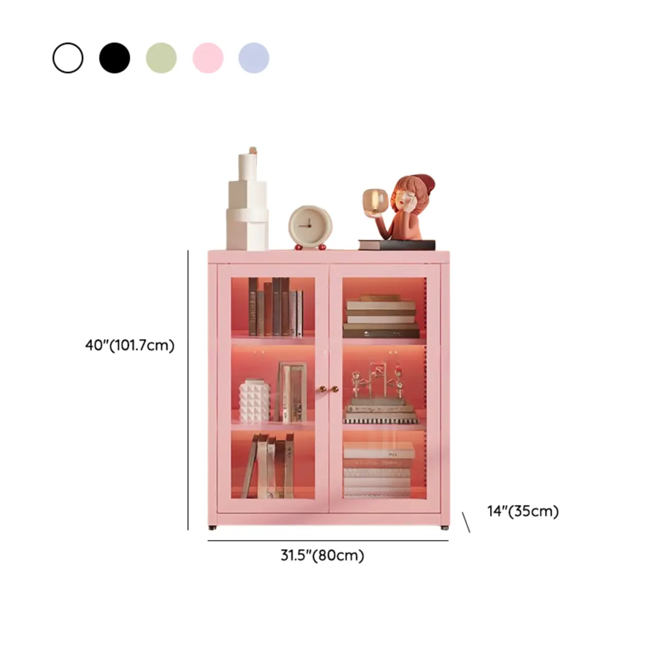 Standard Metal Black Closed Back Bookcase with Doors #size | homeyfad