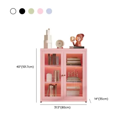 Standard Metal Black Closed Back Bookcase with Doors #size