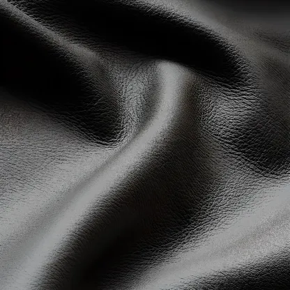 Solid Wood Leather-Top Black 2 Tiers Drawer Nightstand Image - 8