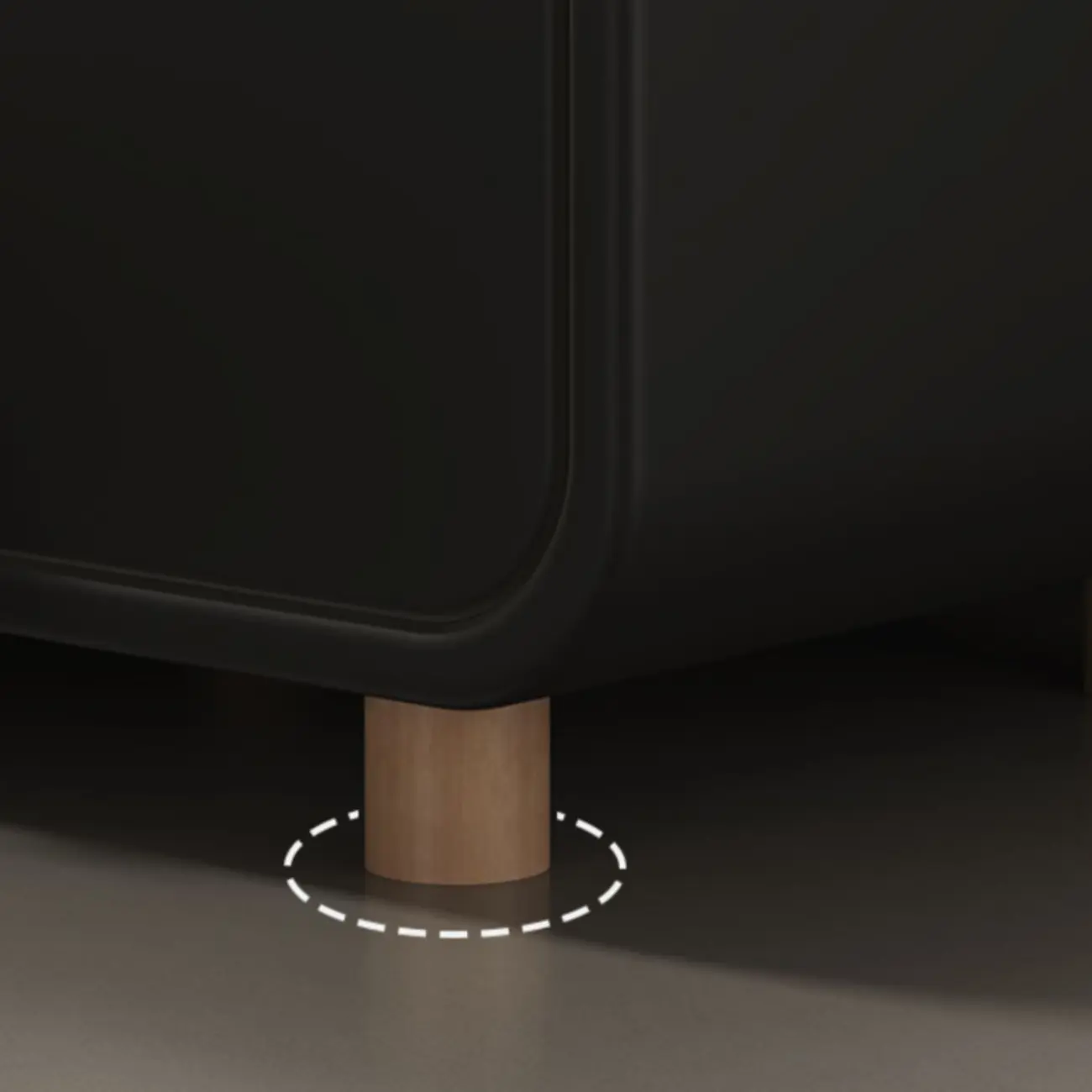 Solid Wood Leather-Top Black 2 Tiers Drawer Nightstand Image - 13 | homeyfad