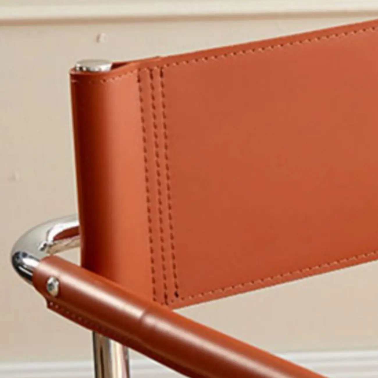 Modern Stainless Steel Open Back Arm Dining Chair Image - 8 | homeyfad