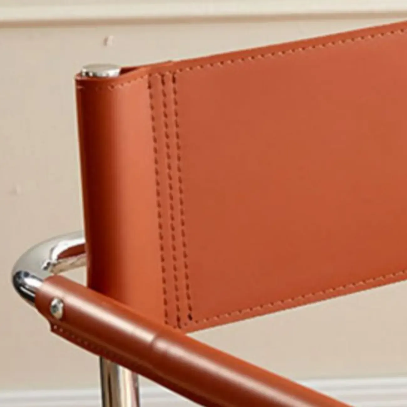 Modern Stainless Steel Open Back Arm Dining Chair Image - 8