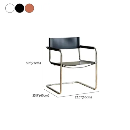 Modern Stainless Steel Open Back Arm Dining Chair #size