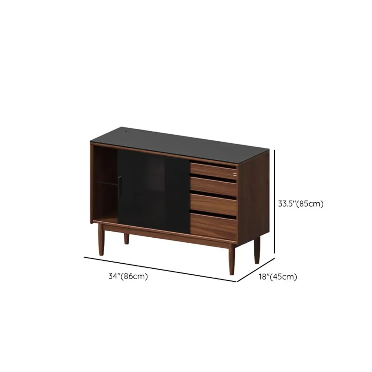 Trendy Wood Brown Slatted Doors Sideboard Pegboard Back Image - 13