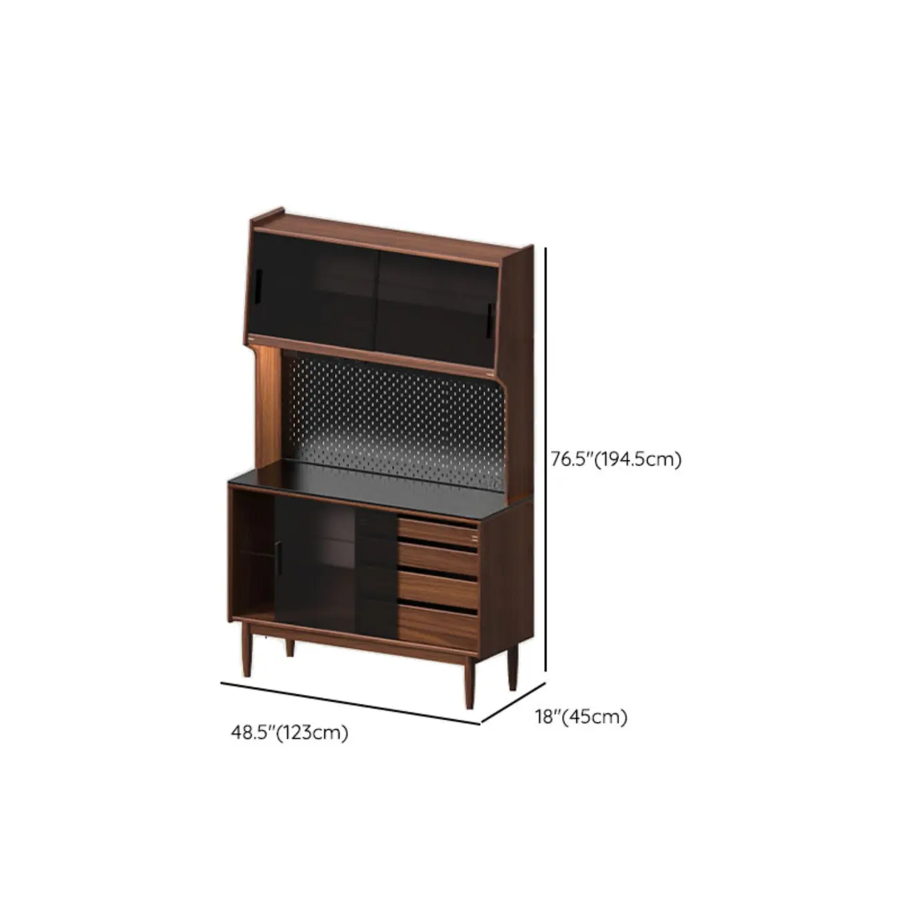 Trendy Wood Brown Slatted Doors Sideboard Pegboard Back Image - 15 | homeyfad