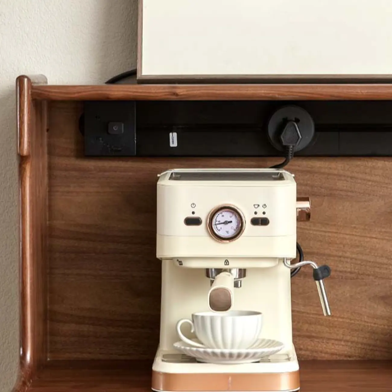 Nordic Walnut Wood Wide Buffet Tablet Sliding Glass Door Image - 8 | homeyfad