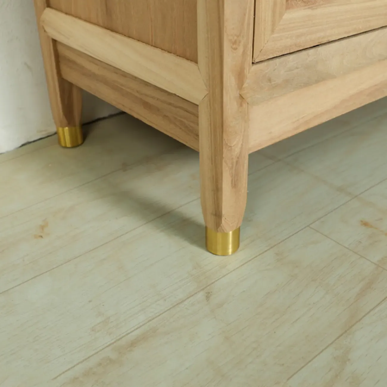 Natural Finish Wood 2-Shelf Sideboard with Drawers Image - 9