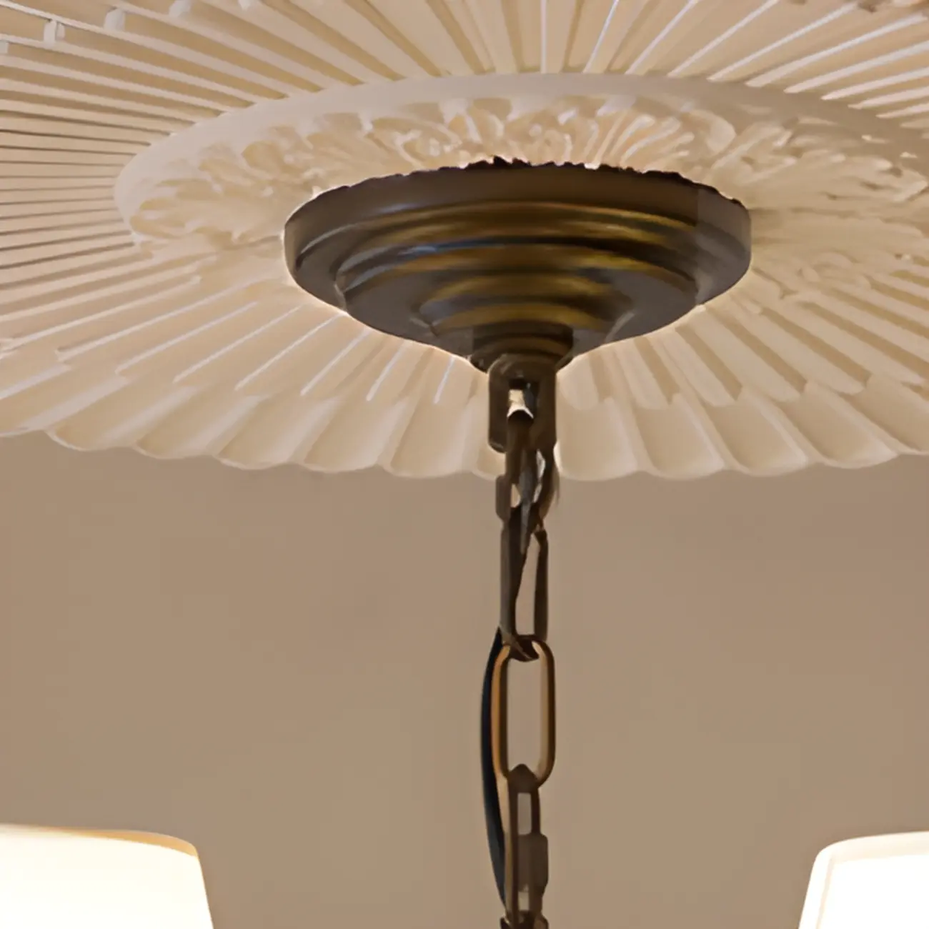 Traditional 8 Lights Barrel Metal and Fabric Chandelier Image - 14 | homeyfad