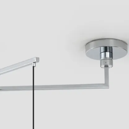 Swing Arm Walnut Solid Wood Pumpkin Pendant Light Fixture Image - 15