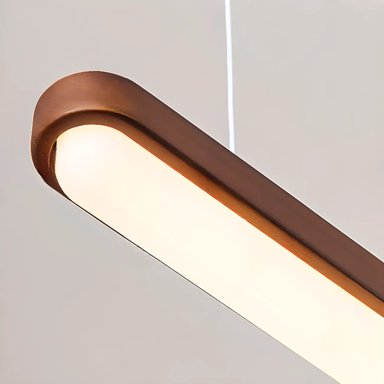 Modern Brown Linear Island Pendant Light with Thread Mount Image - 5 | homeyfad