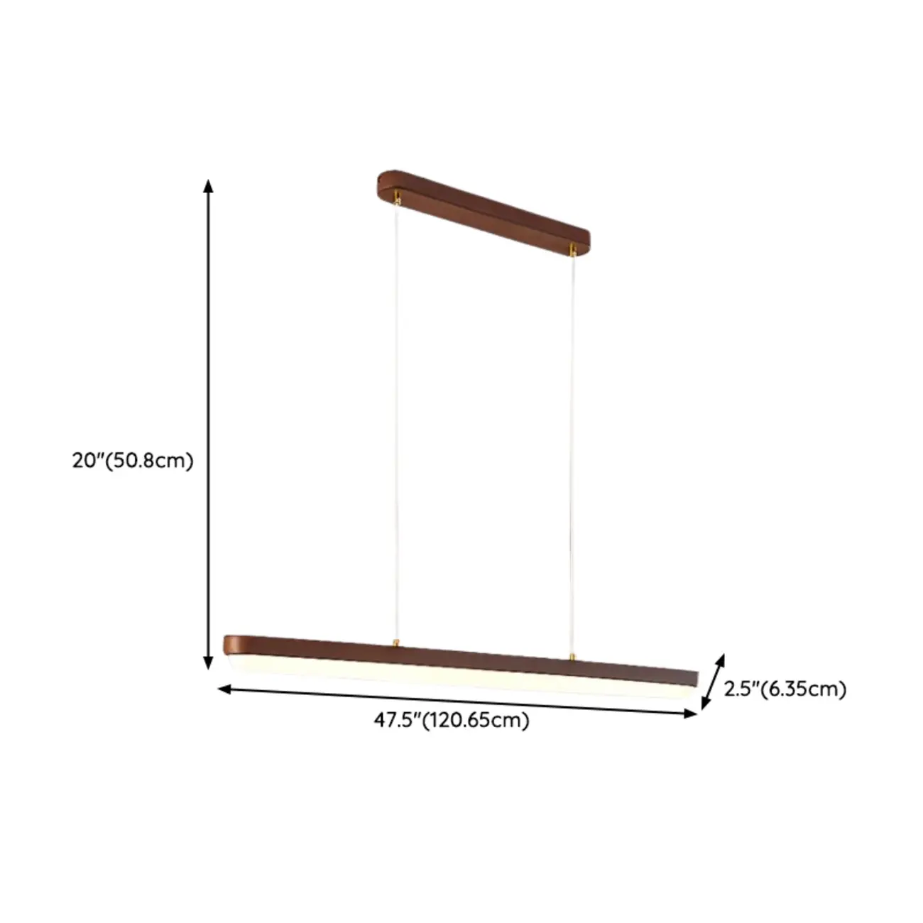 Modern Brown Linear Island Pendant Light with Thread Mount Image - 12 | homeyfad