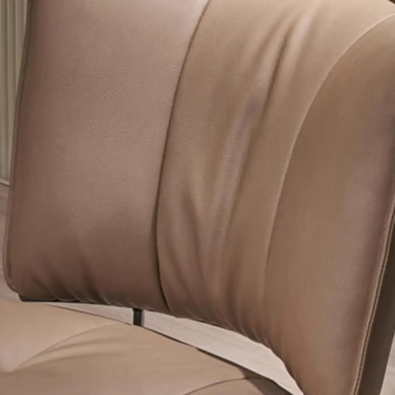 Modern Leather Low Back Dining Chair with Alloy Legs Image - 8 | homeyfad