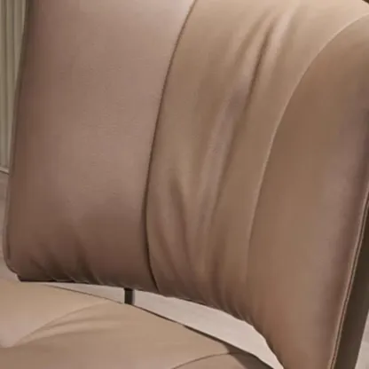 Modern Leather Low Back Dining Chair with Alloy Legs Image - 8