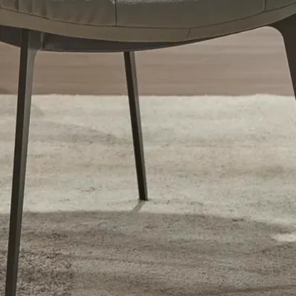 Modern Leather Low Back Dining Chair with Alloy Legs Image - 10