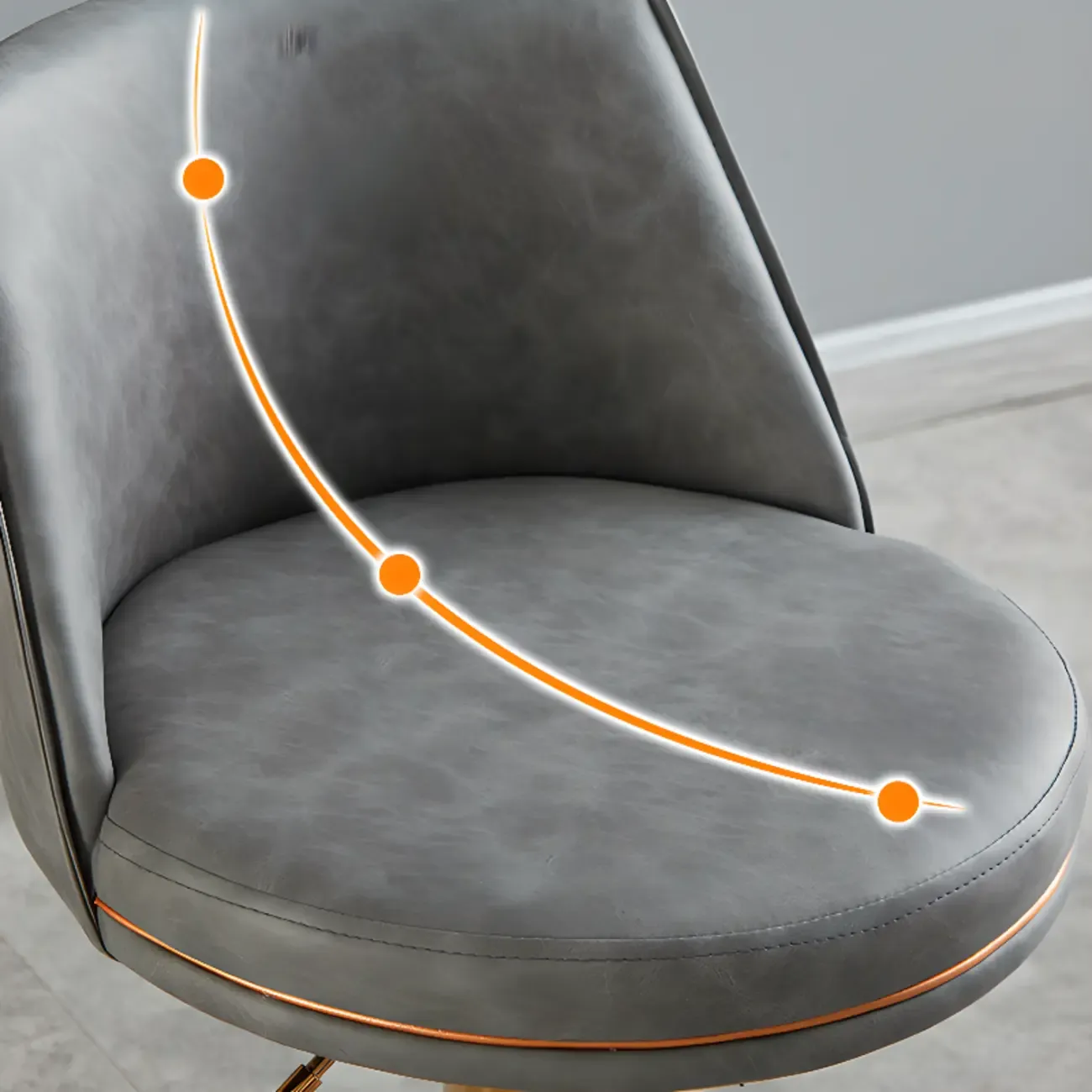 Leather Upholstered Backrest Adjustable Swivel Bar Stool Image - 7