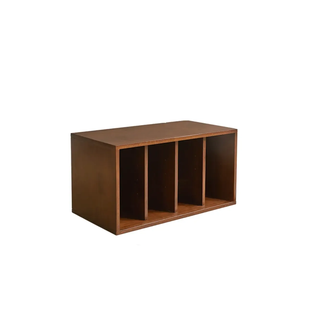 Contemporary Walnut Wood Cube Storage Bookcase Image - 18