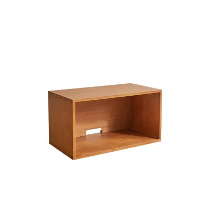 Contemporary Walnut Wood Cube Storage Bookcase Image - 23