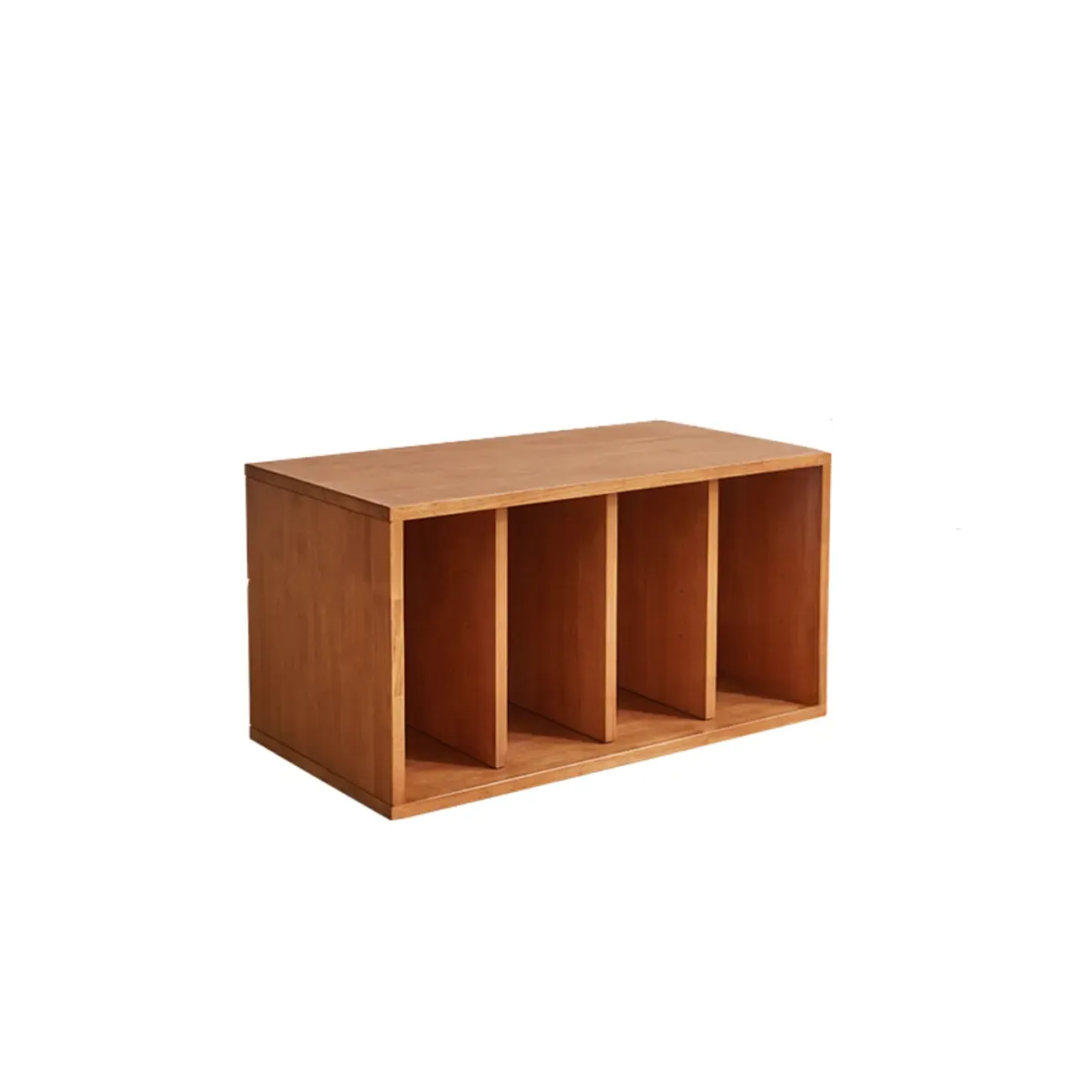 Contemporary Walnut Wood Cube Storage Bookcase Image - 24