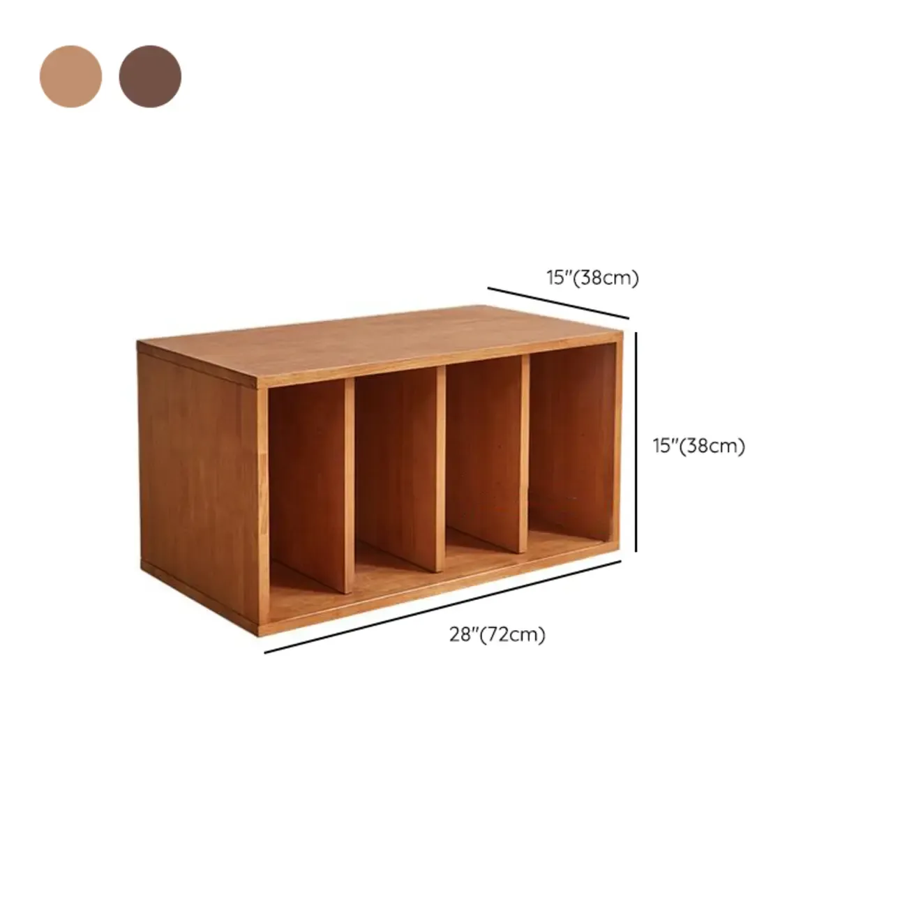 Contemporary Walnut Wood Cube Storage Bookcase Image - 28