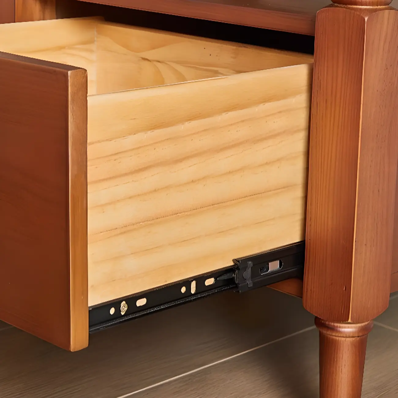 French Country Black 2 Drawers Wooden Nightstand Image - 11 | homeyfad