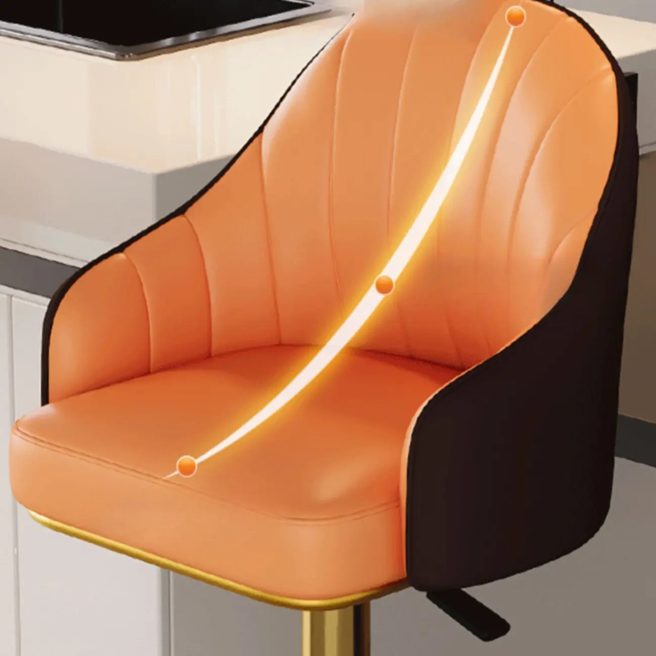 Low Back Adjustable Modern Leather Swivel Bar Stool Image - 17 | homeyfad