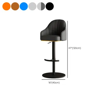 Low Back Adjustable Modern Leather Swivel Bar Stool #size