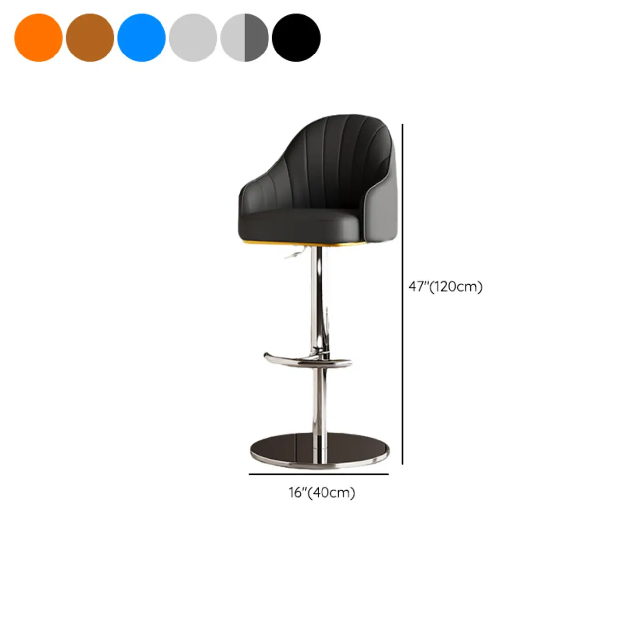 Low Back Adjustable Modern Leather Swivel Bar Stool Image - 34 | homeyfad