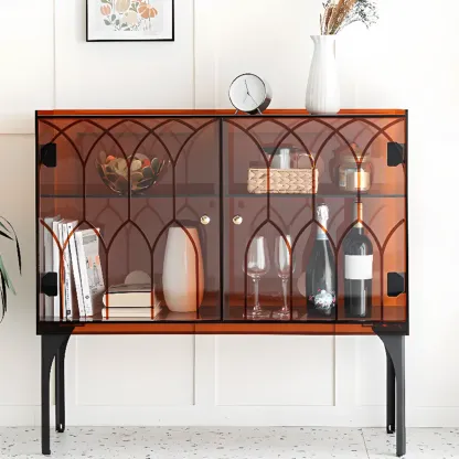 Minimalist Square Acrylic Display Cabinet with Doors Image - 3