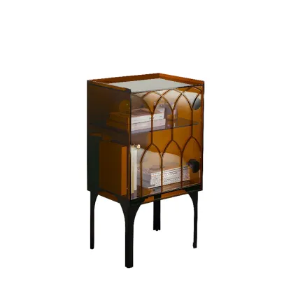 Minimalist Square Acrylic Display Cabinet with Doors Image - 4