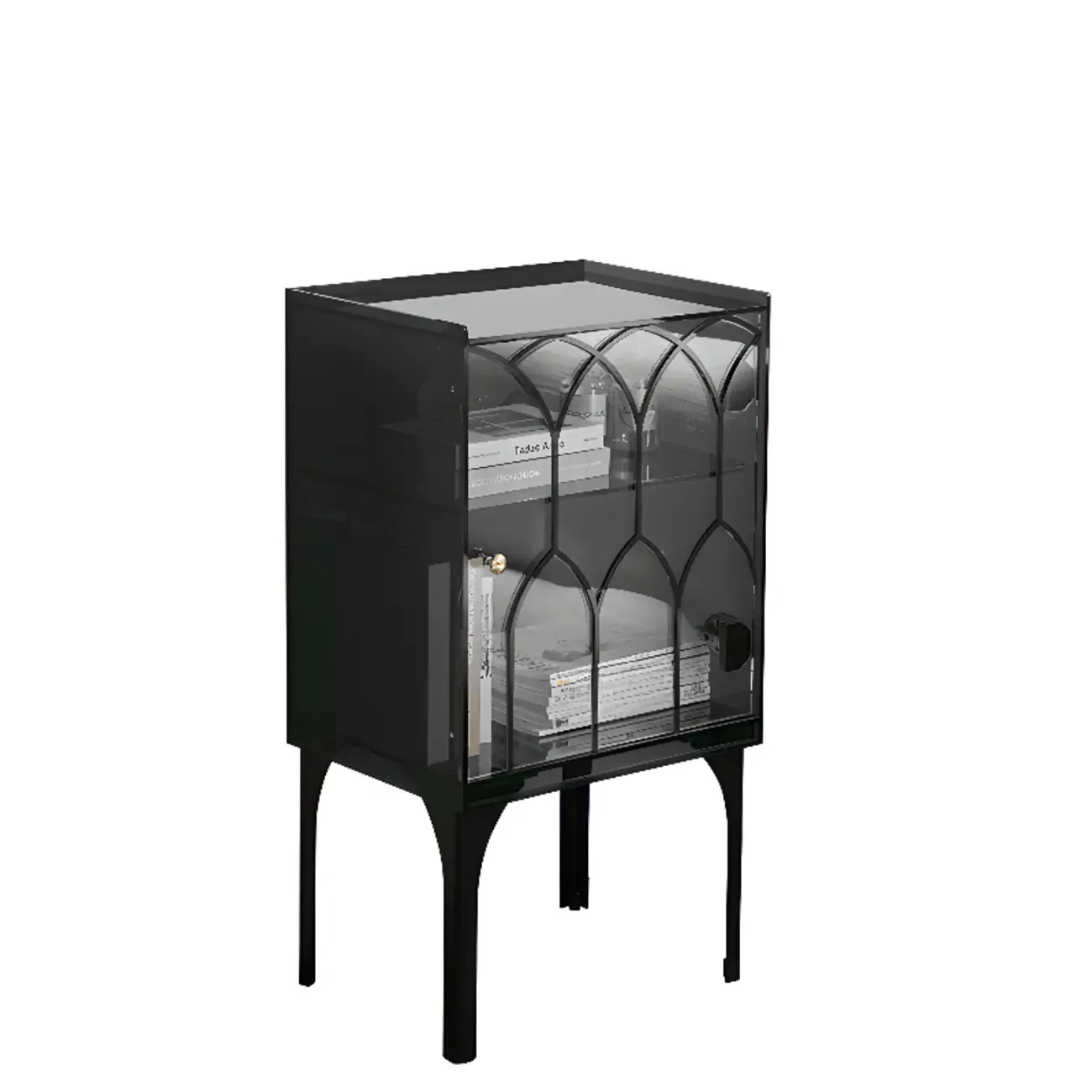 Minimalist Square Acrylic Display Cabinet with Doors | HomeyFad