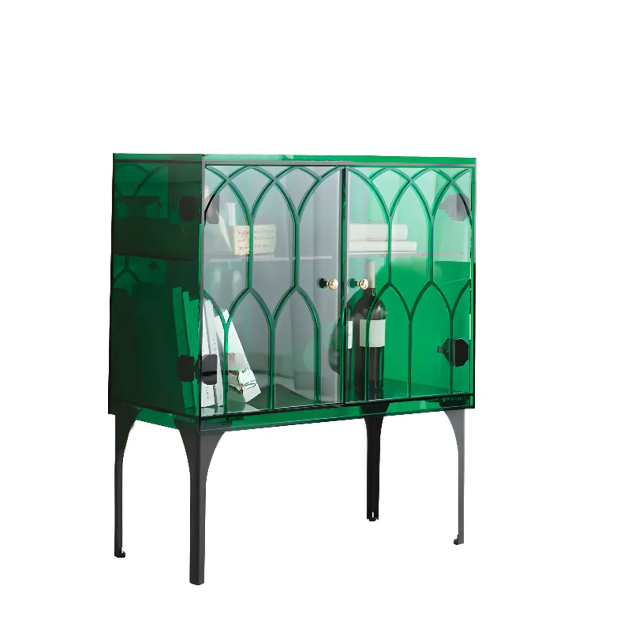 Minimalist Square Acrylic Display Cabinet with Doors Image - 7