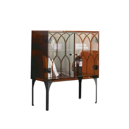 Minimalist Square Acrylic Display Cabinet with Doors Image - 10