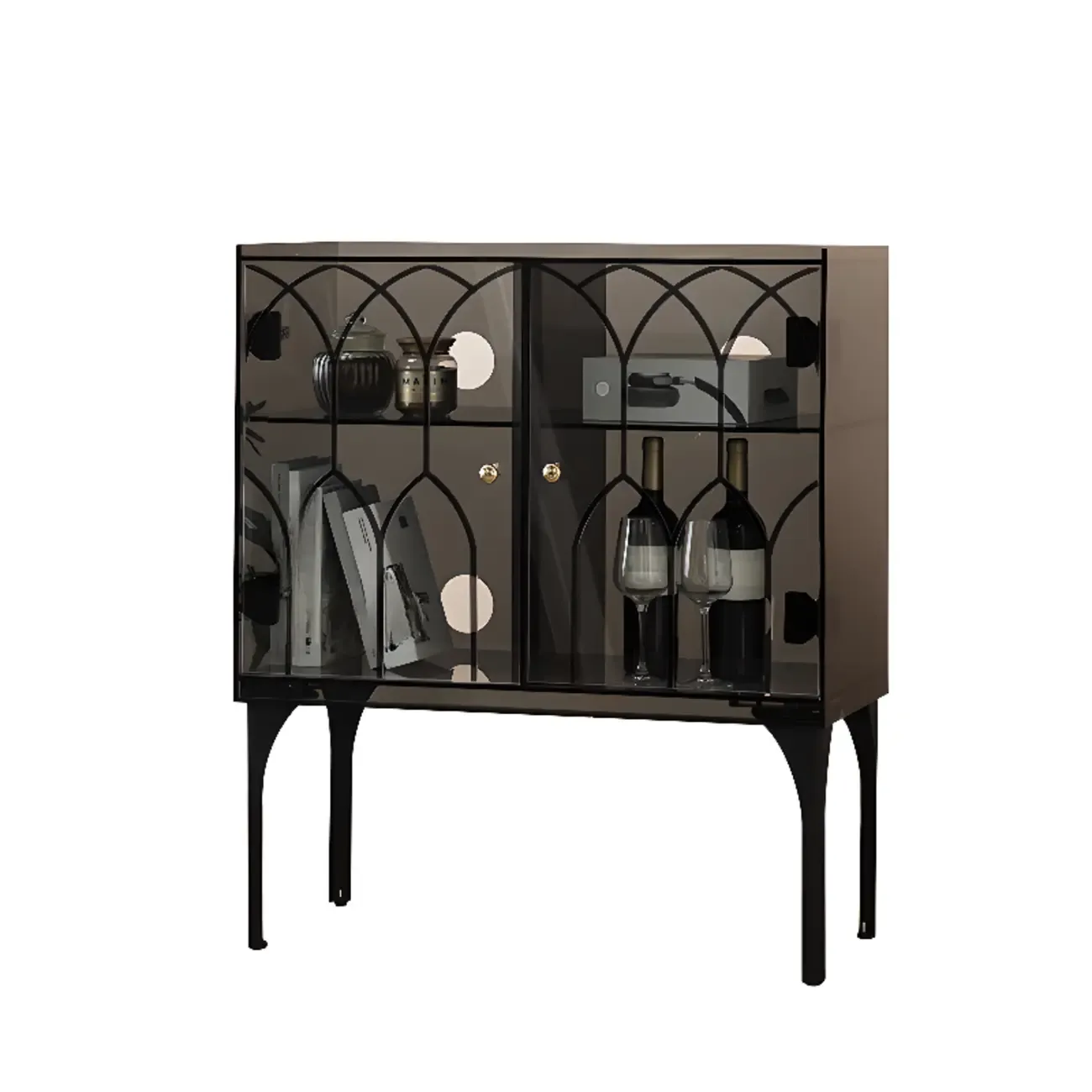 Minimalist Square Acrylic Display Cabinet with Doors Image - 12