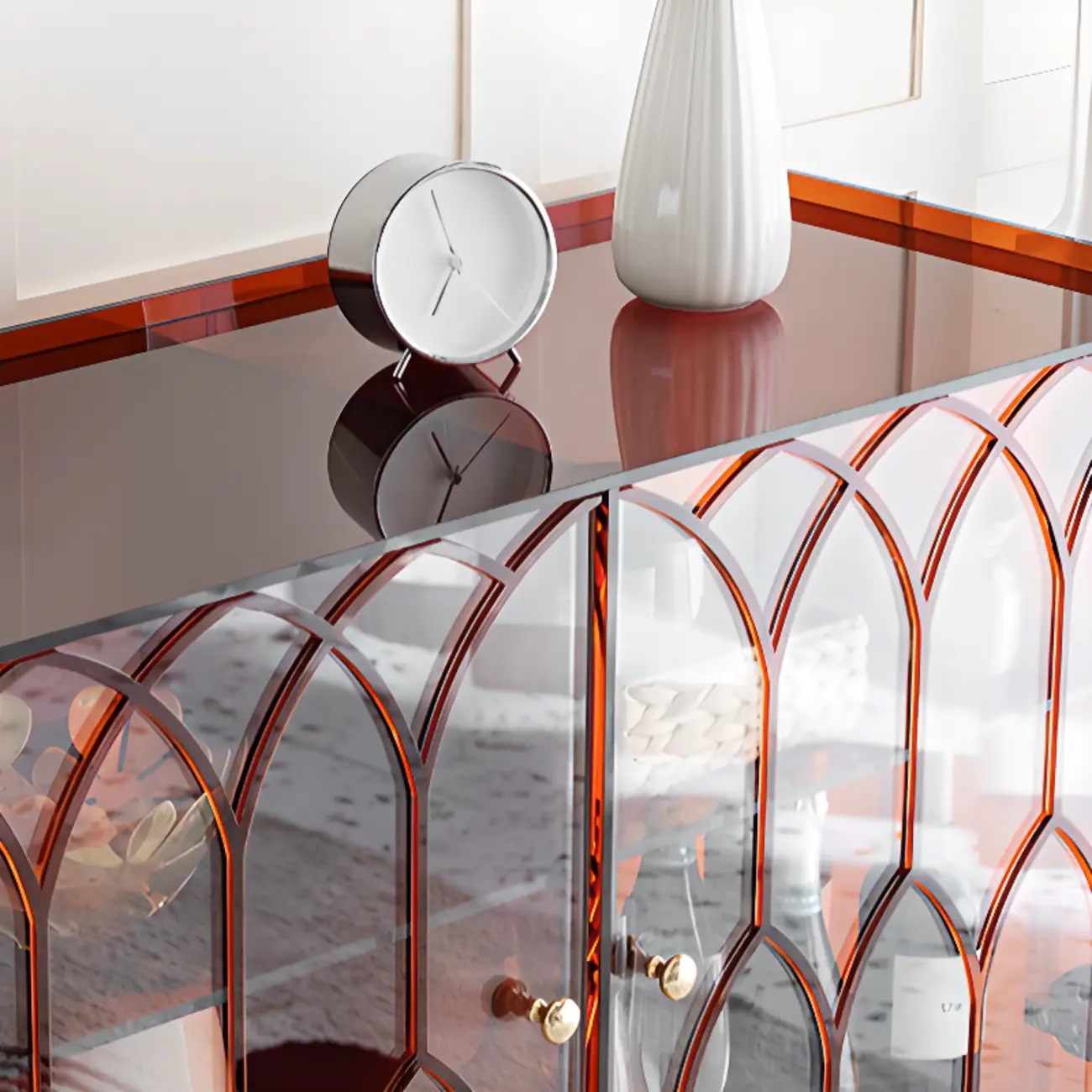 Minimalist Square Acrylic Display Cabinet with Doors Image - 16 | homeyfad