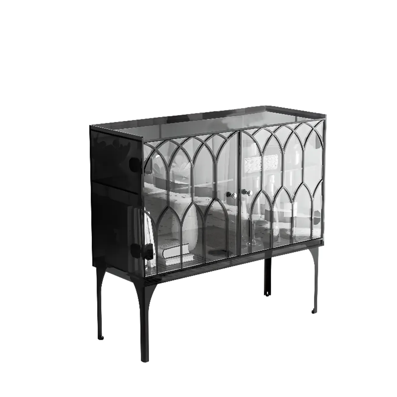 Minimalist Square Acrylic Display Cabinet with Doors Image - 17