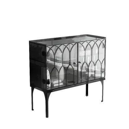 Minimalist Square Acrylic Display Cabinet with Doors Image - 17