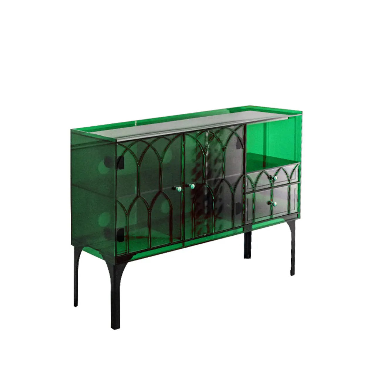 Minimalist Square Acrylic Display Cabinet with Doors Image - 19 | homeyfad