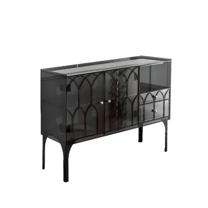 Minimalist Square Acrylic Display Cabinet with Doors Image - 21