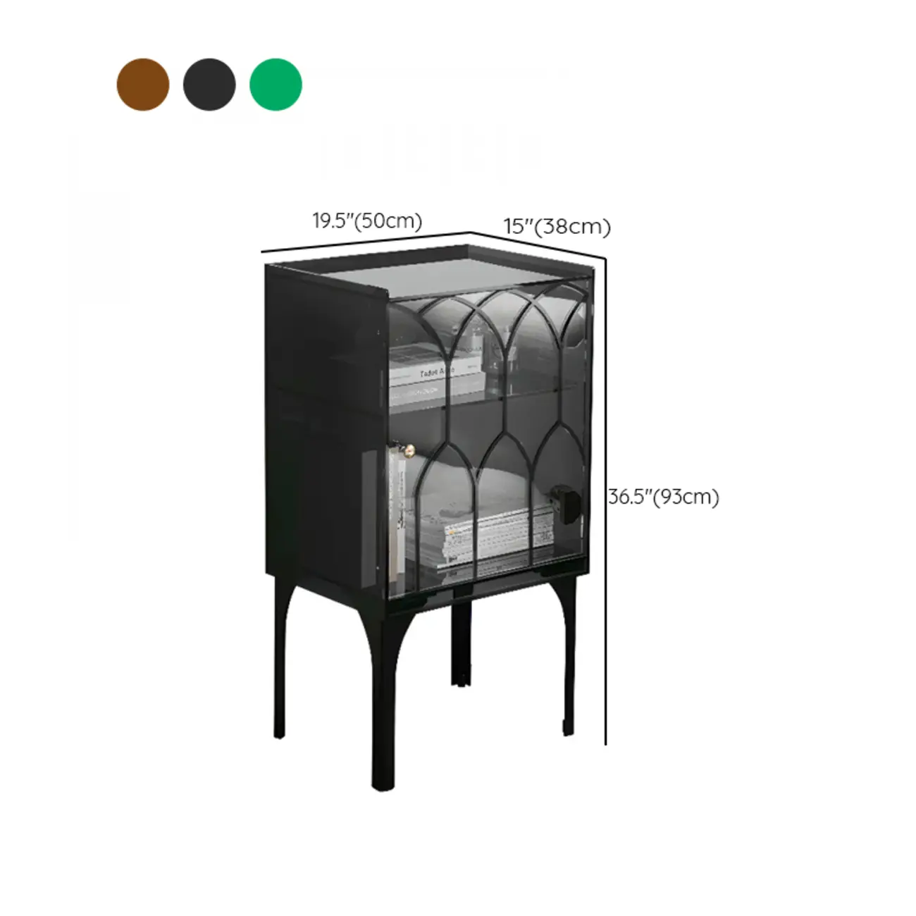 Minimalist Square Acrylic Display Cabinet with Doors #size | homeyfad