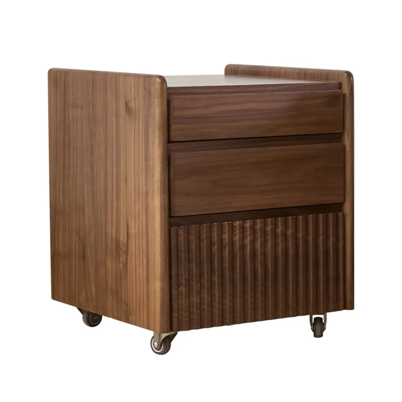 Brown Modern 3-drawer Solid Wood Bedside Nightstand Image - 5 | homeyfad