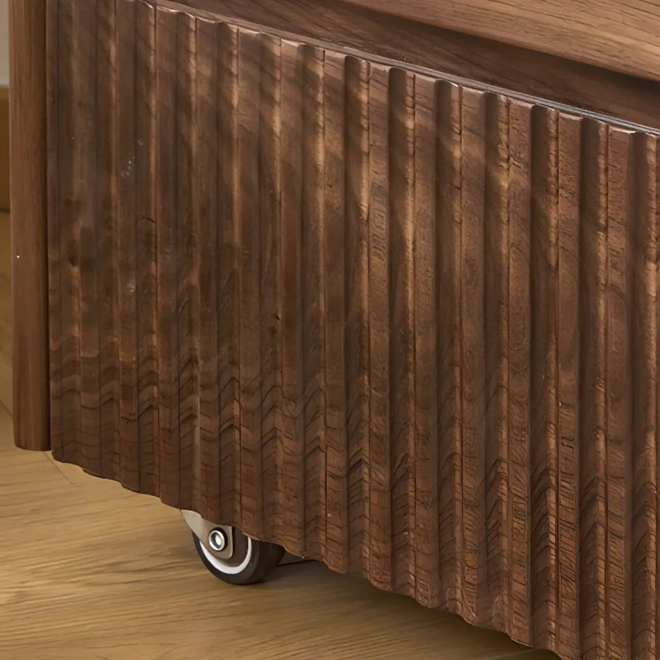 Brown Modern 3-drawer Solid Wood Bedside Nightstand Image - 9