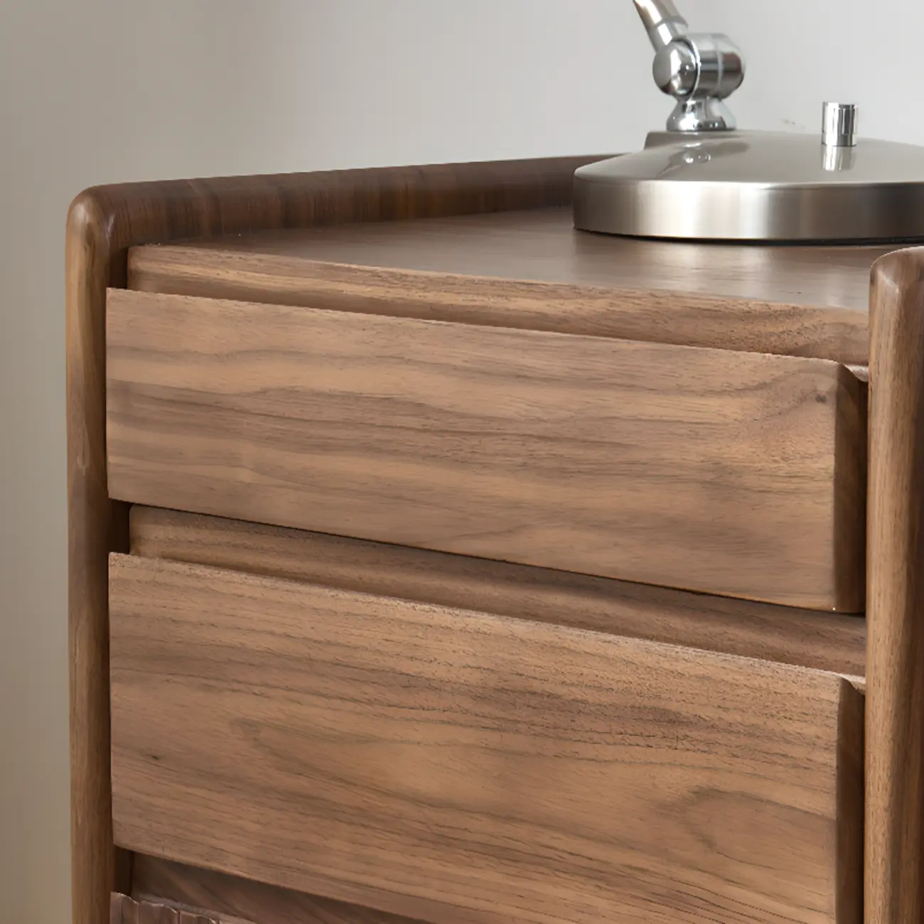 Brown Modern 3-drawer Solid Wood Bedside Nightstand Image - 10 | homeyfad