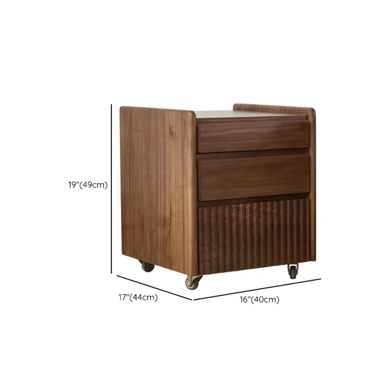 Brown Modern 3-drawer Solid Wood Bedside Nightstand #size | homeyfad