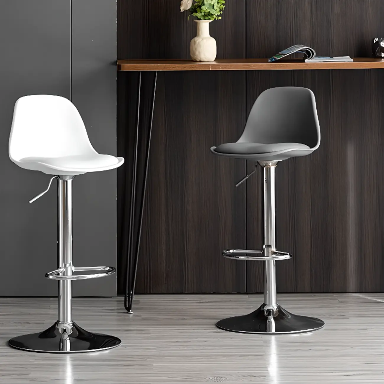 Modern Bucket Pedestal Adjustable Swivel Bar Stool Image - 1 | homeyfad