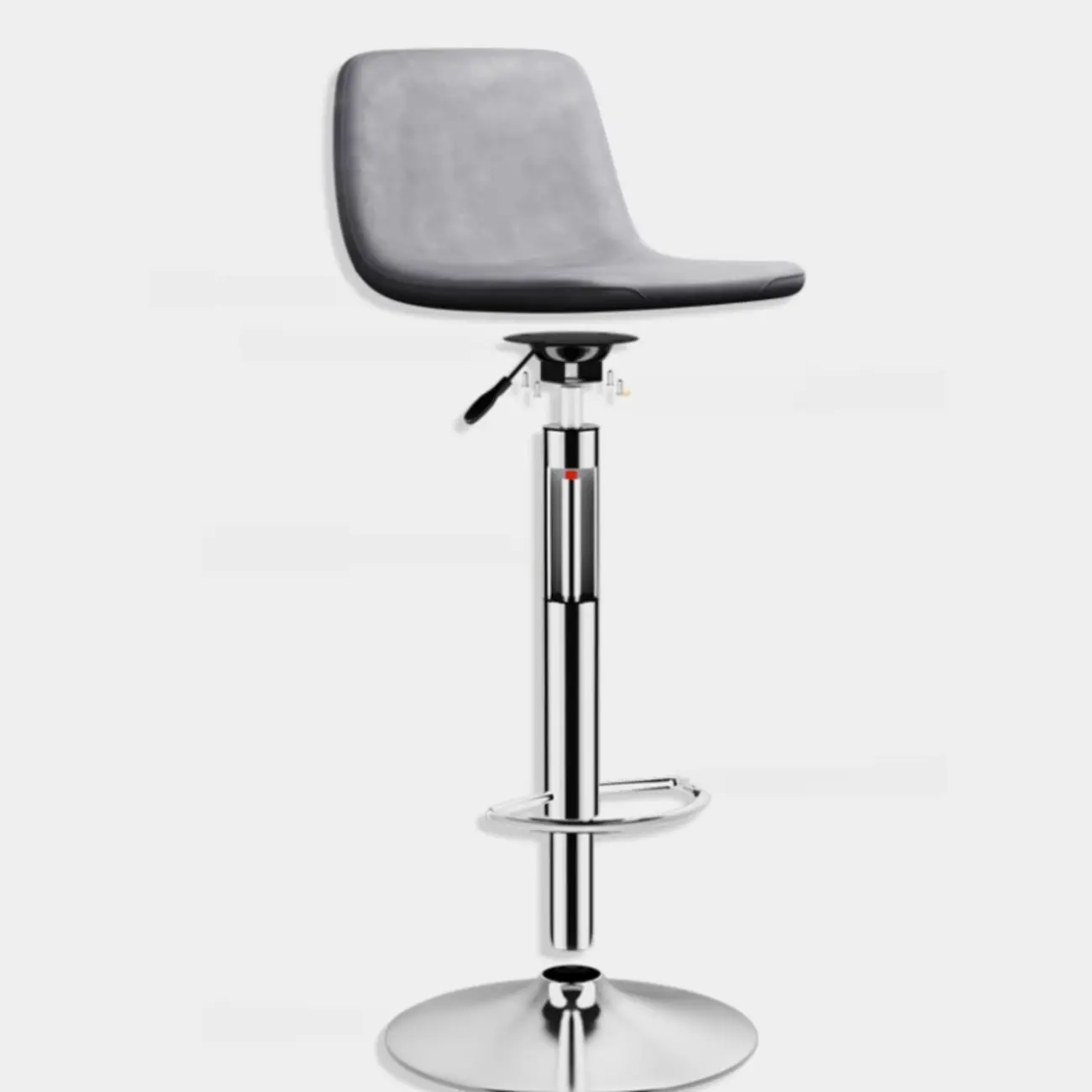 Modern Leather Swivel Bar Stool Adjustable Height Image - 17 | homeyfad