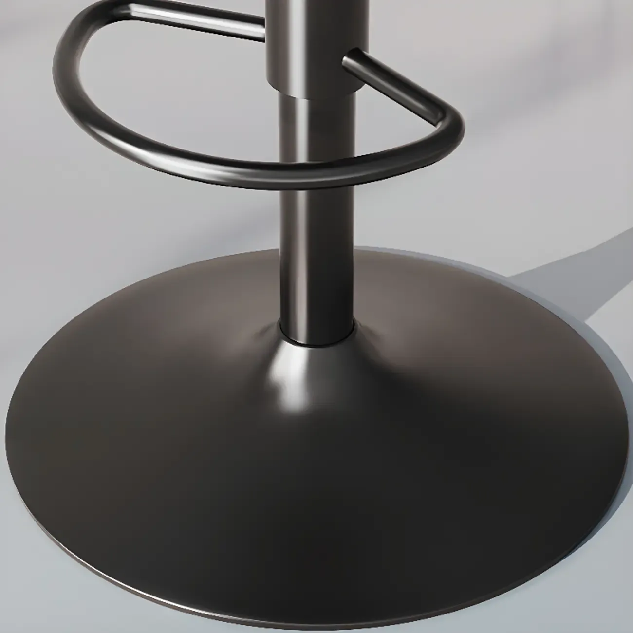 Modern Leather Swivel Bar Stool Adjustable Height Image - 5