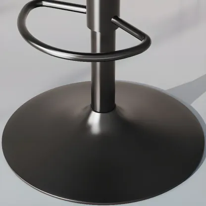 Modern Leather Swivel Bar Stool Adjustable Height Image - 5