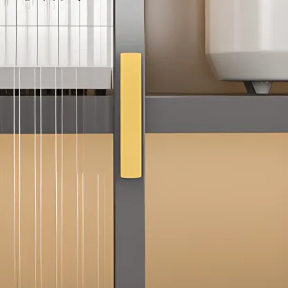 Modern Steel Multi-Shelf Sideboard with Pegboard Back Image - 16